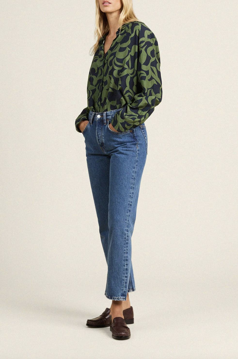 Trovata Emilia Oversized Shirt in Muted Canopy