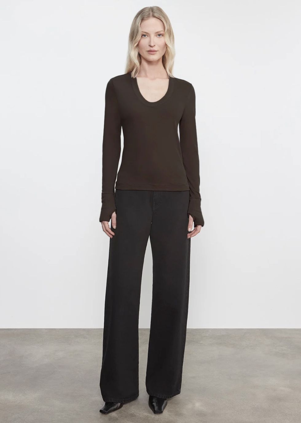 Enza Costa Cashmere Easy Cuff U Neck