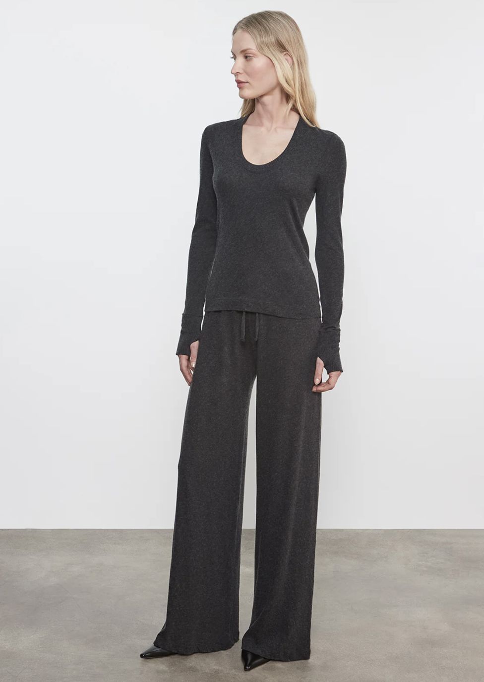 Enza Costa Cashmere Easy Cuff U Neck