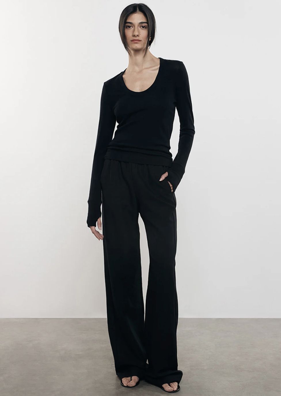 Enza Costa Cashmere Easy Cuff U Neck