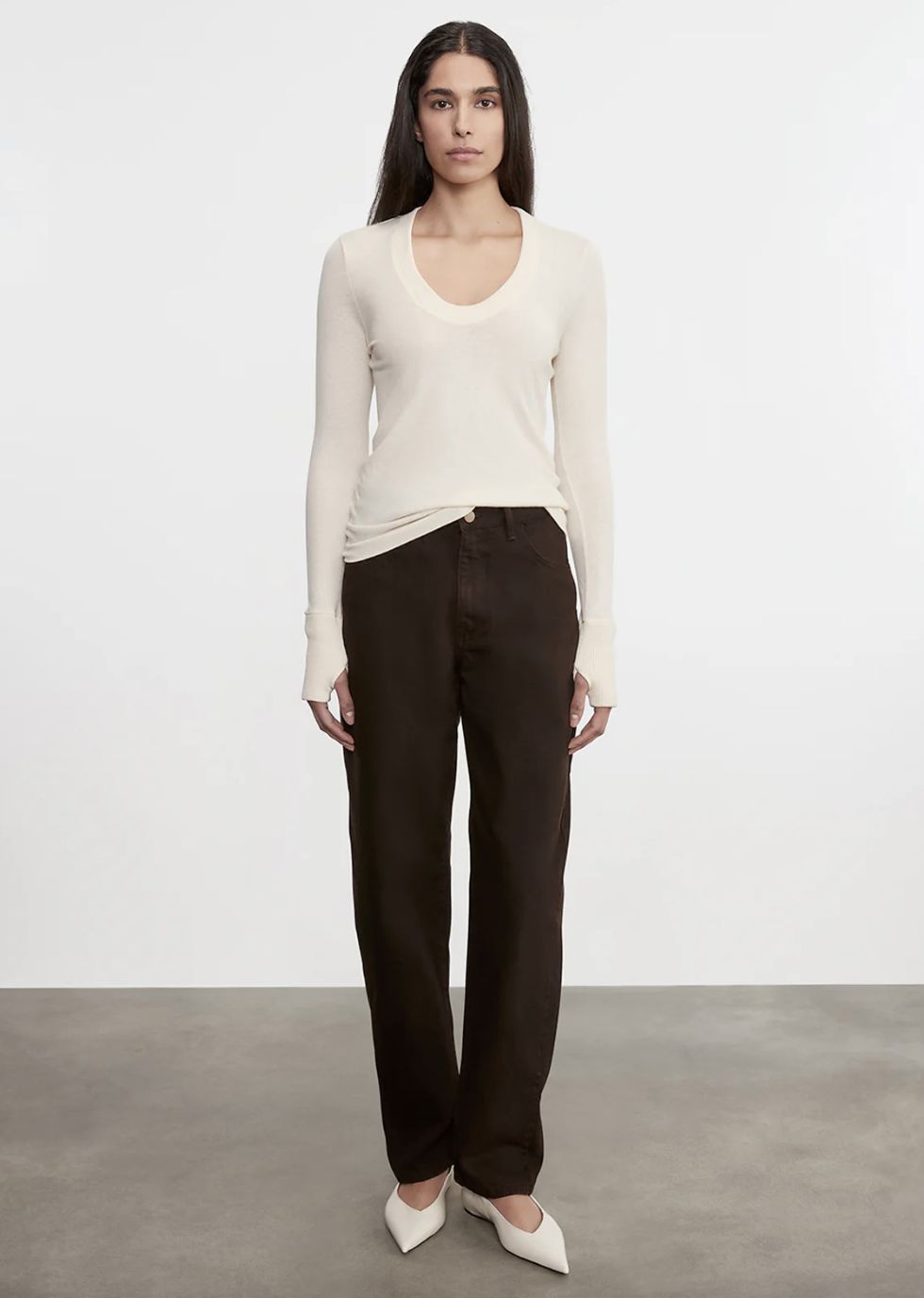 Enza Costa Cashmere Easy Cuff U Neck