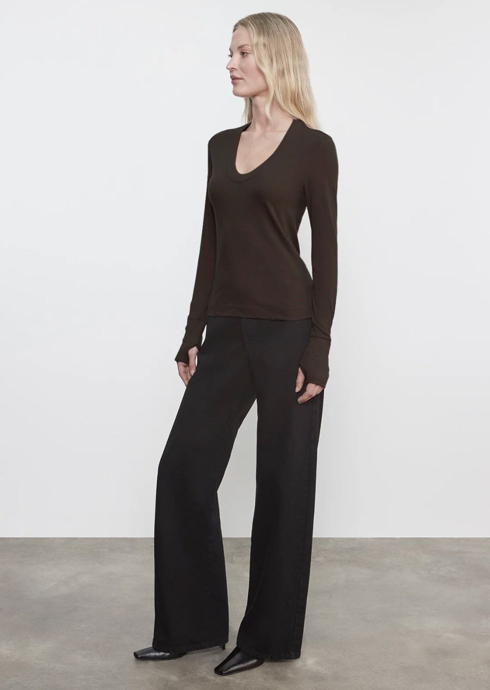 Enza Costa Cashmere Easy Cuff U Neck