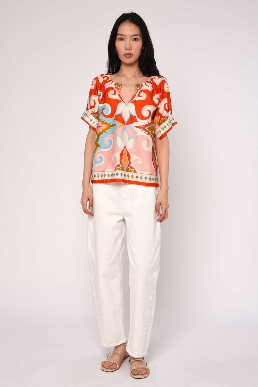 Love the Label Dawson Top, Color: Rosetti Print, Size: XS