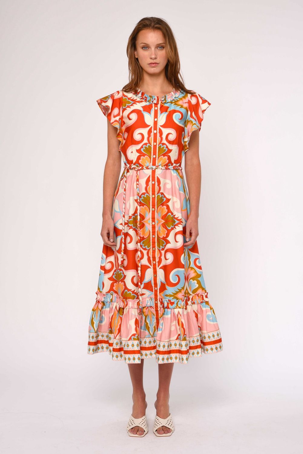 Love The Label Ella Midi Dress, Color: Rosetti Print, Size: XS