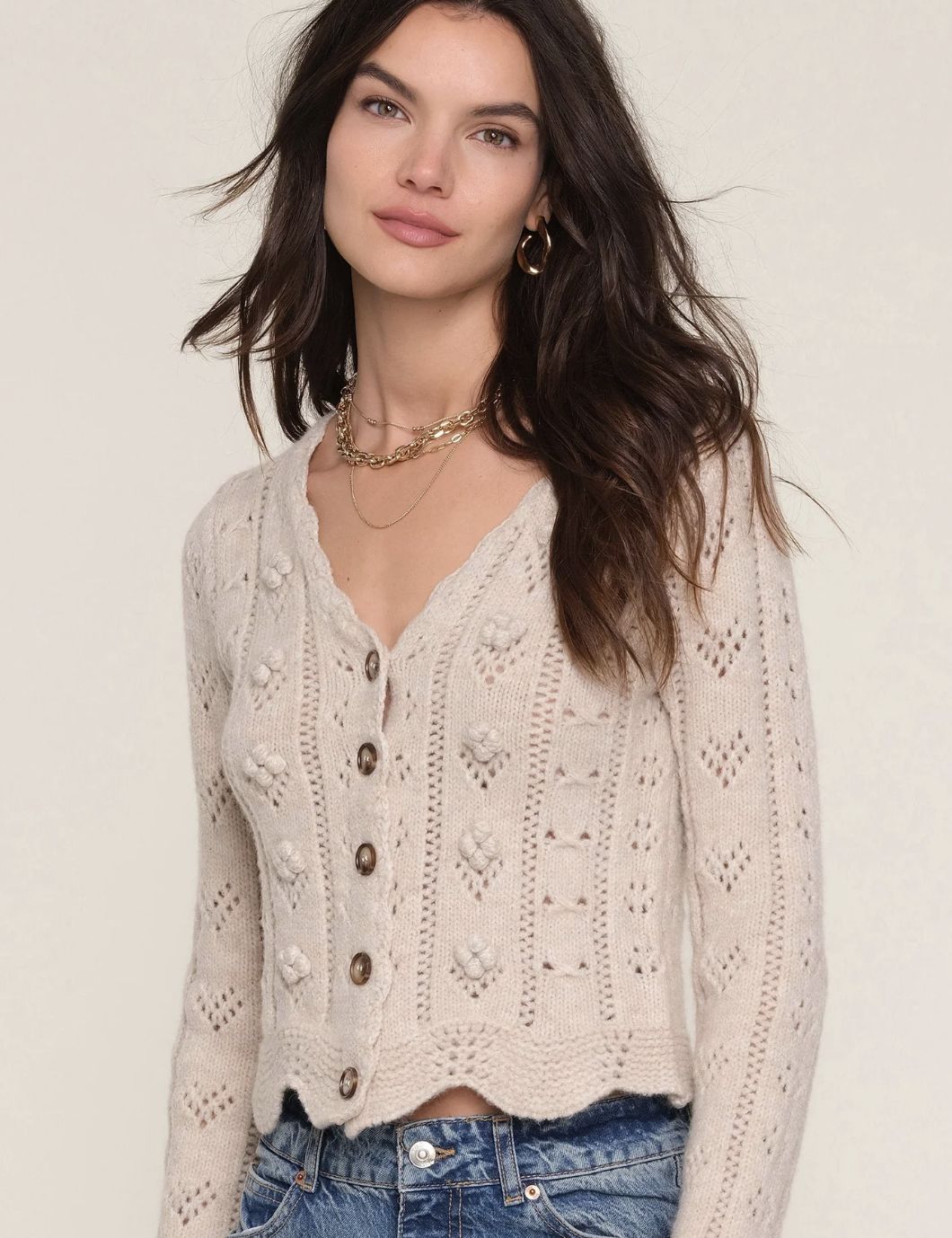 Heartloom Geneva Cardi in Oat