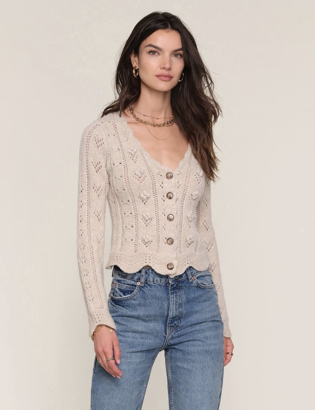 Heartloom Geneva Cardi in Oat