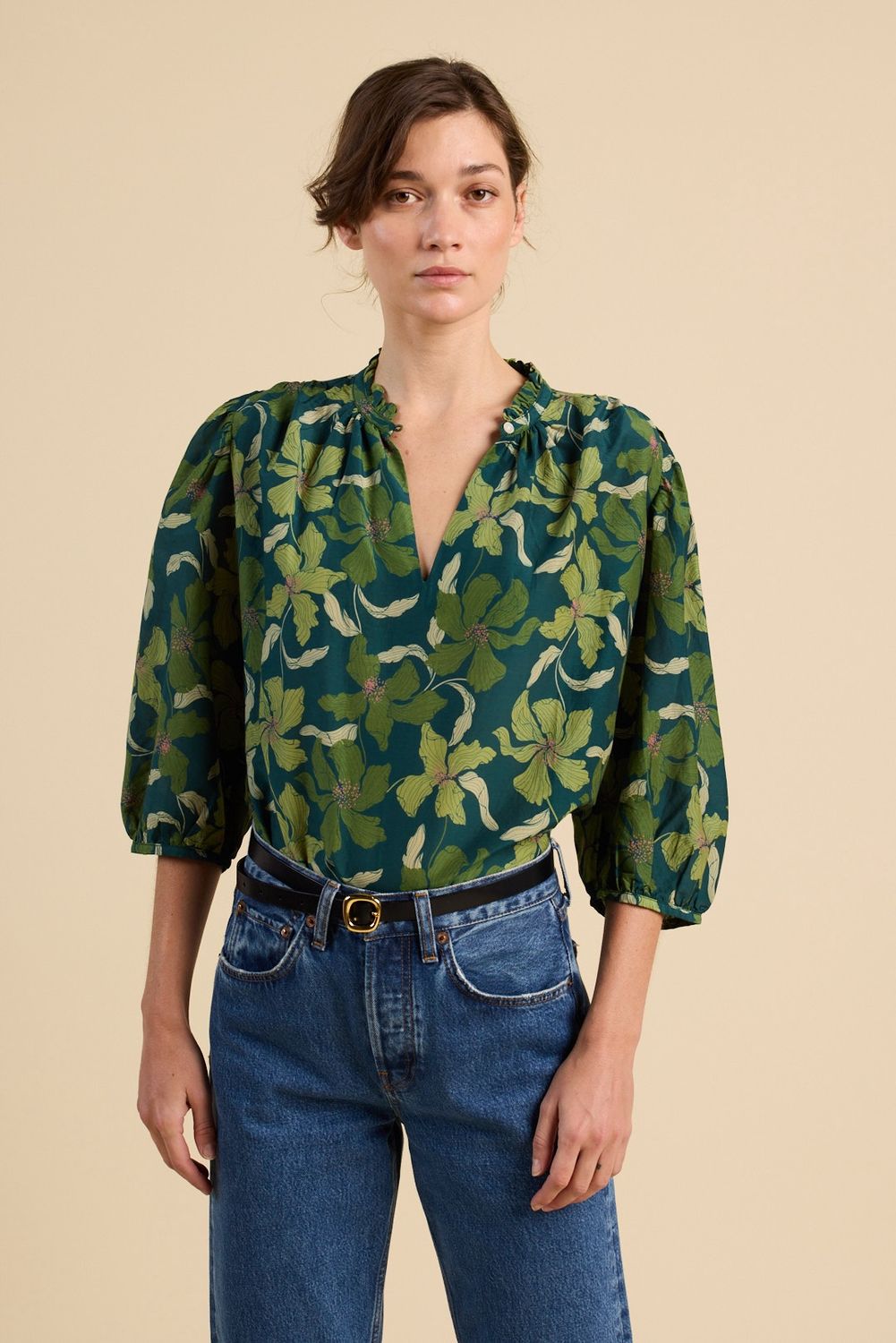 Trovata Orly Blouse in Green Canopy