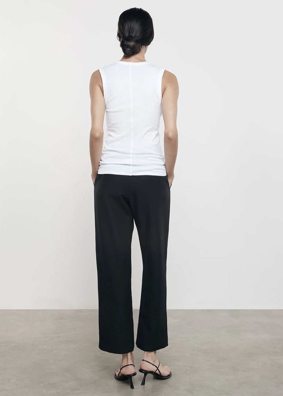 Enza Costa Supima Cotton Essential Sleeveless U Tee in White