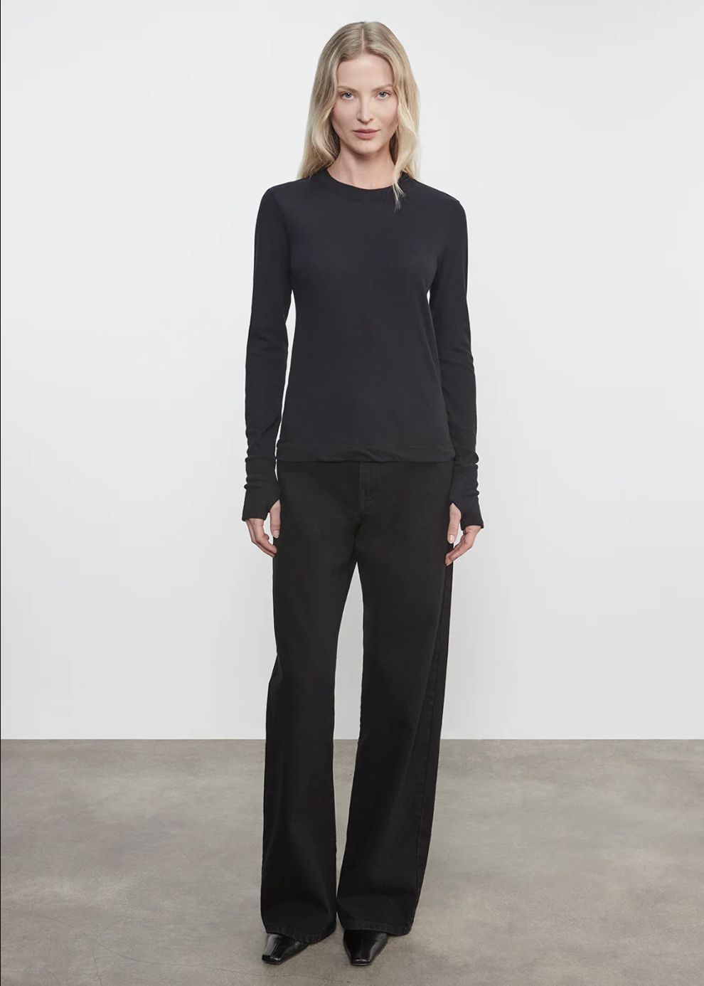 Enza Costa Cashmere Easy Cuff Crew