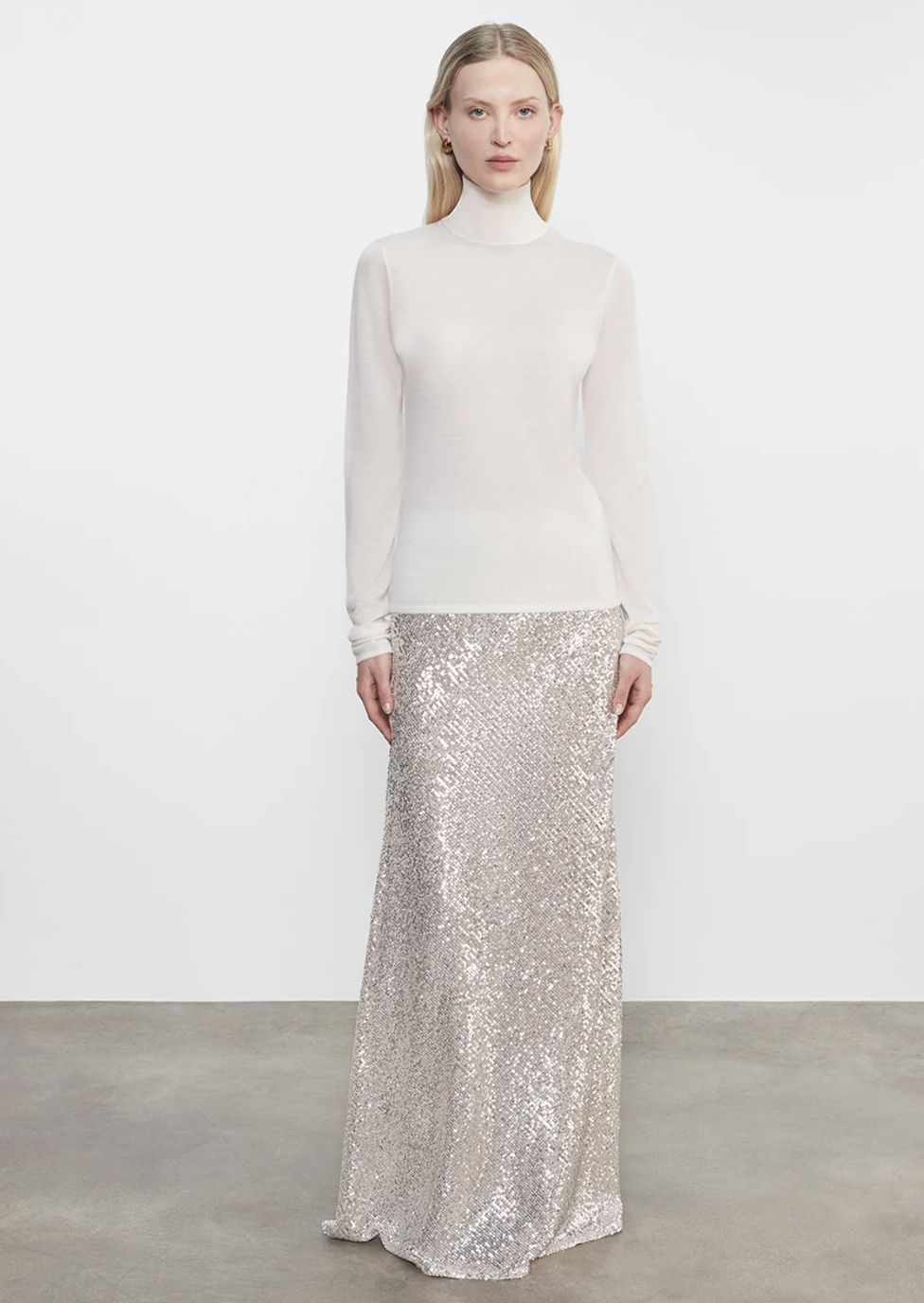 Enza Costa Full Length Sequin Skirt