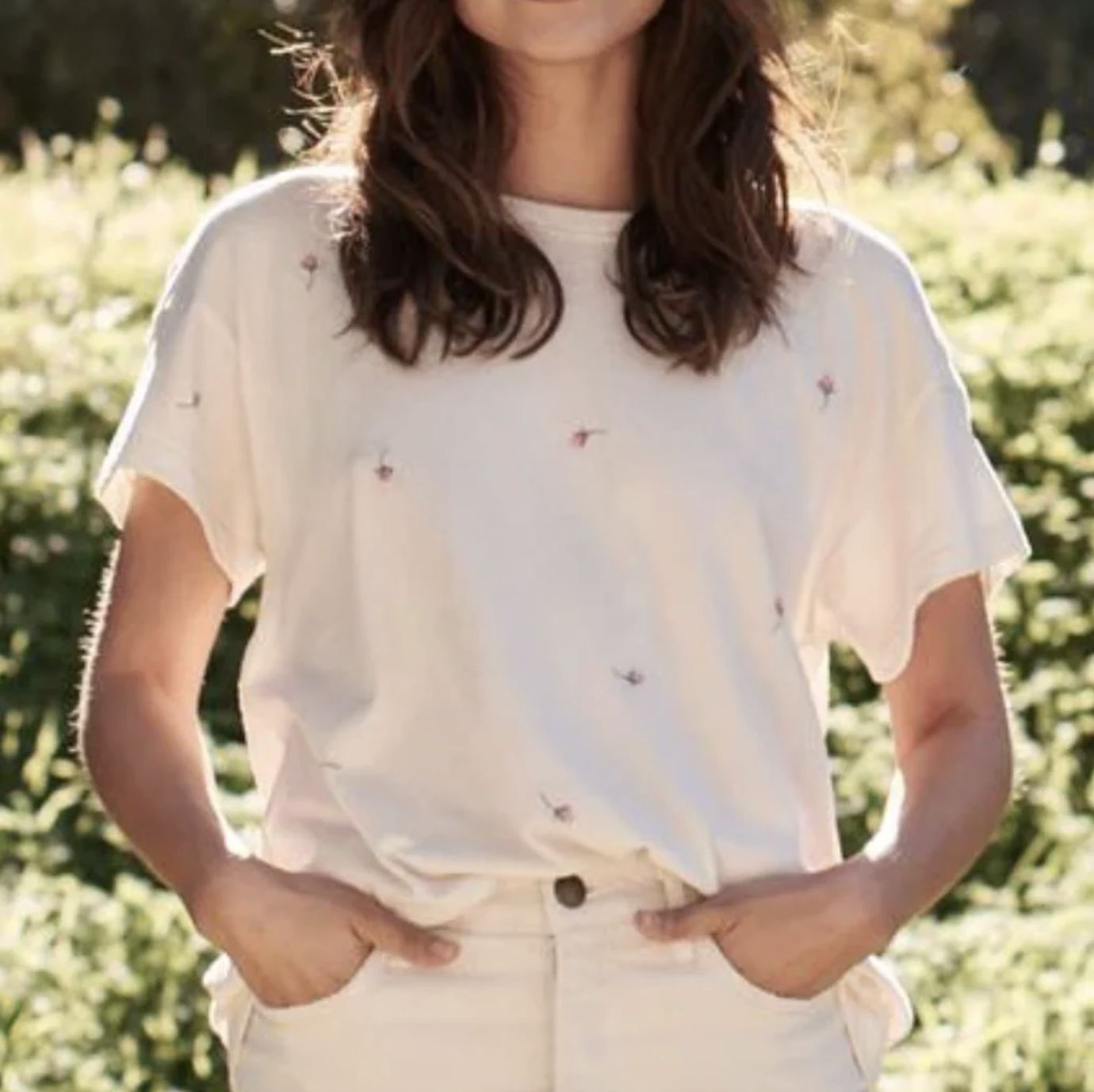 The Great Boxy Crew With Embroidered Roses