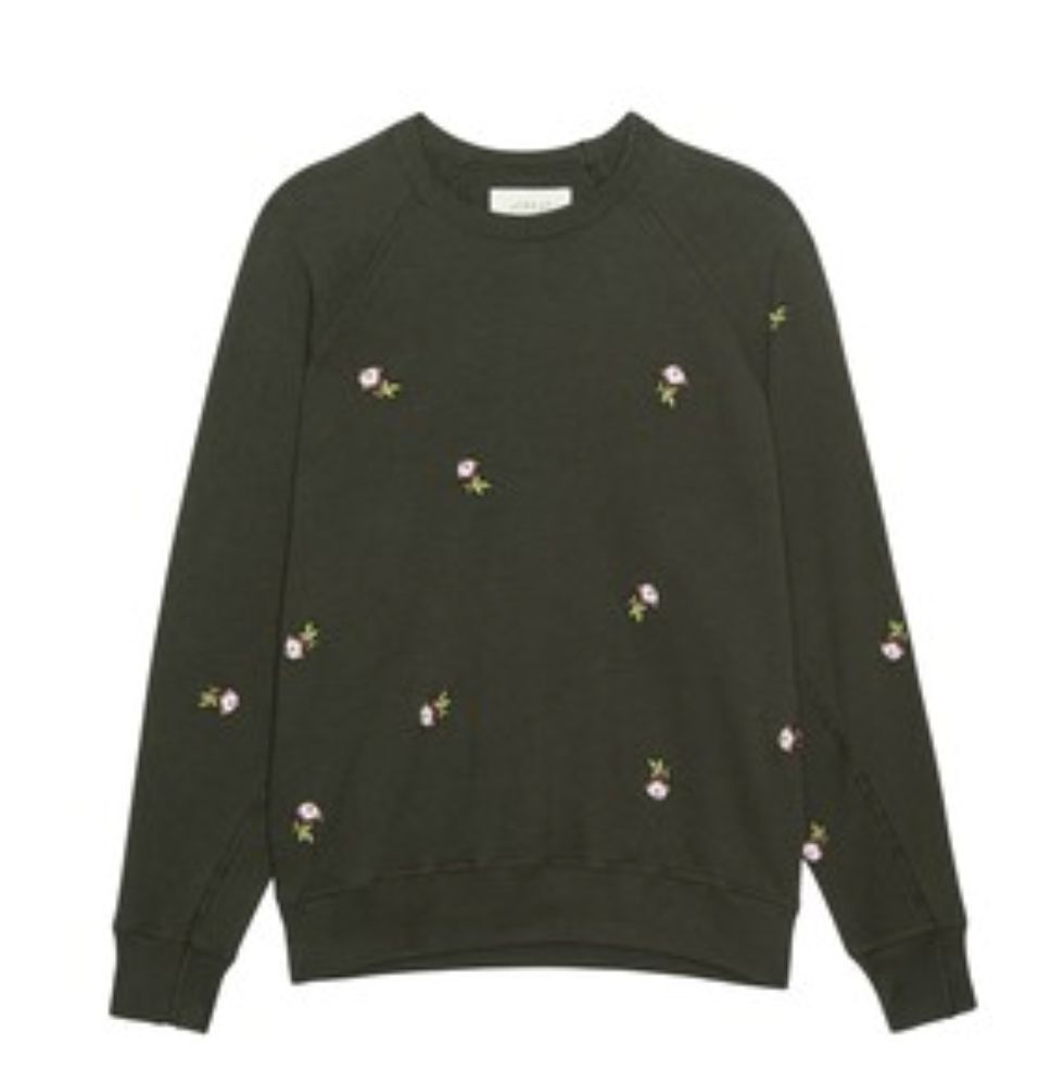 The Great College Sweatshirt with Embroidered Roses