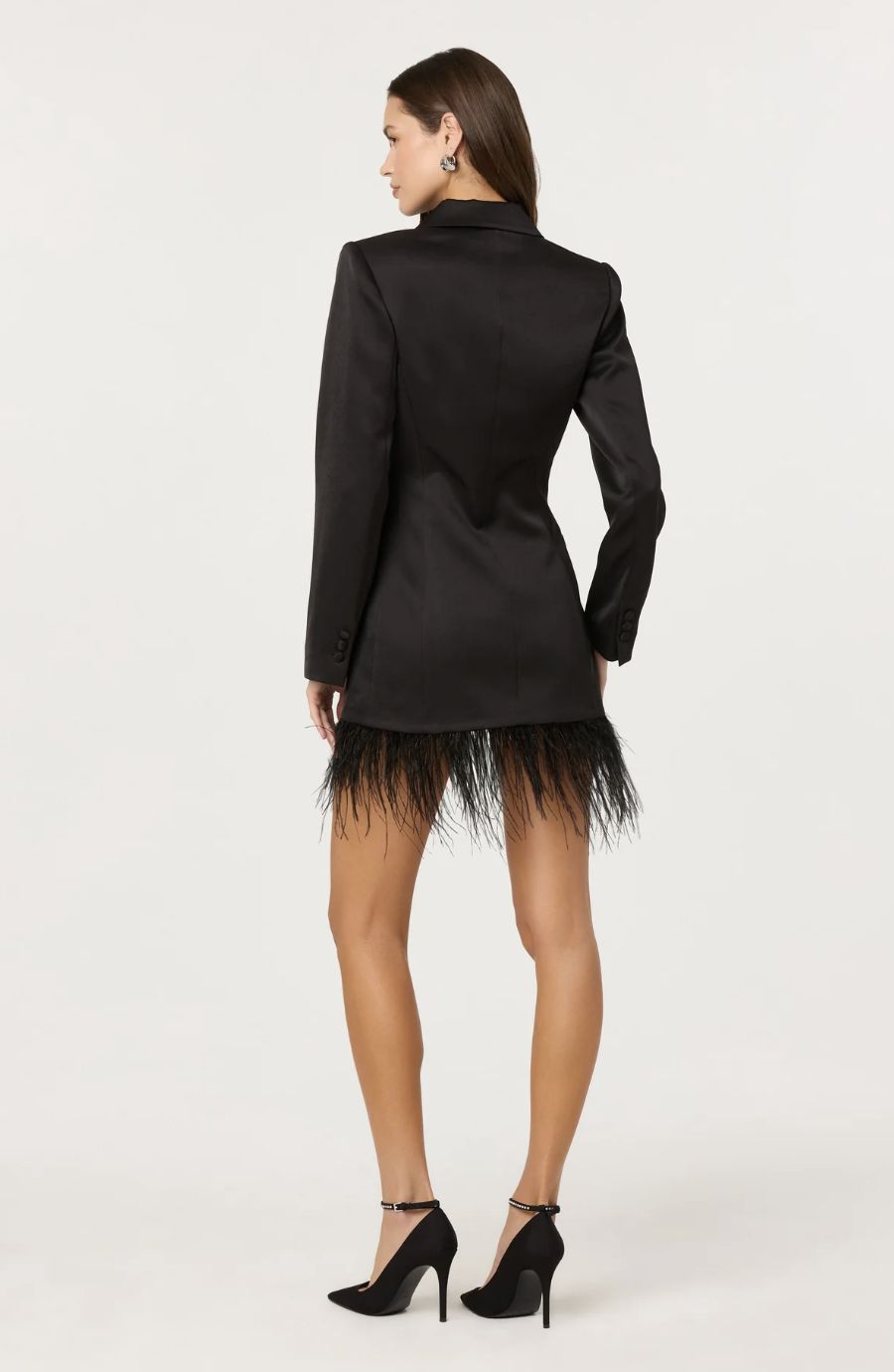 ASTR Breonna Feather Trim Blazer Dress
