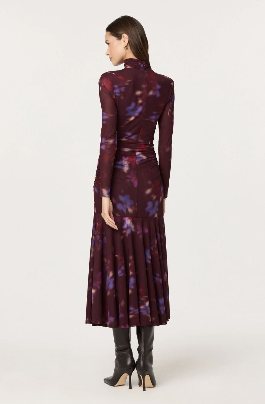 ASTR Aubriella Floral Mesh Midi Dress