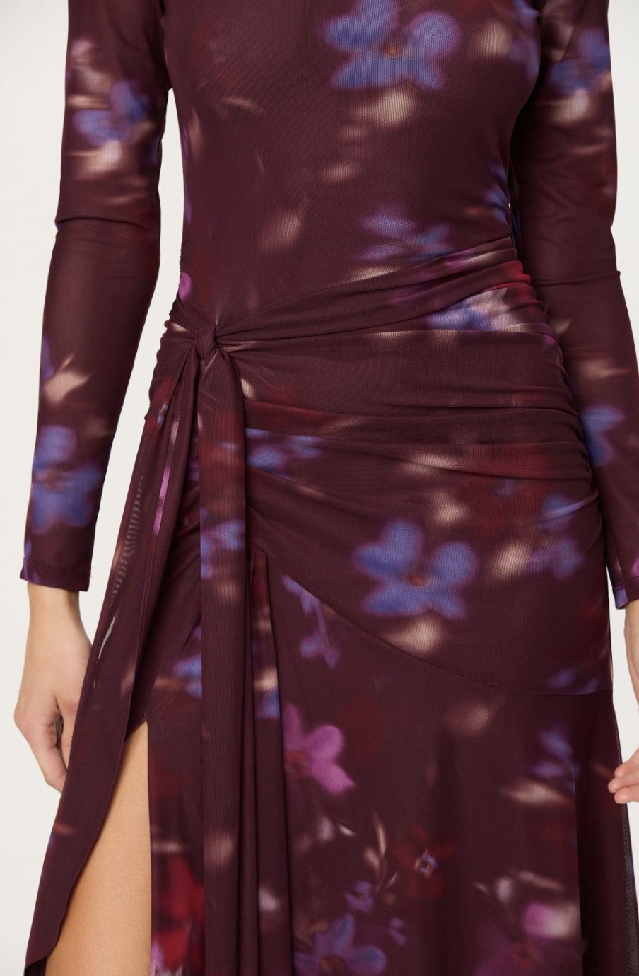 ASTR Aubriella Floral Mesh Midi Dress