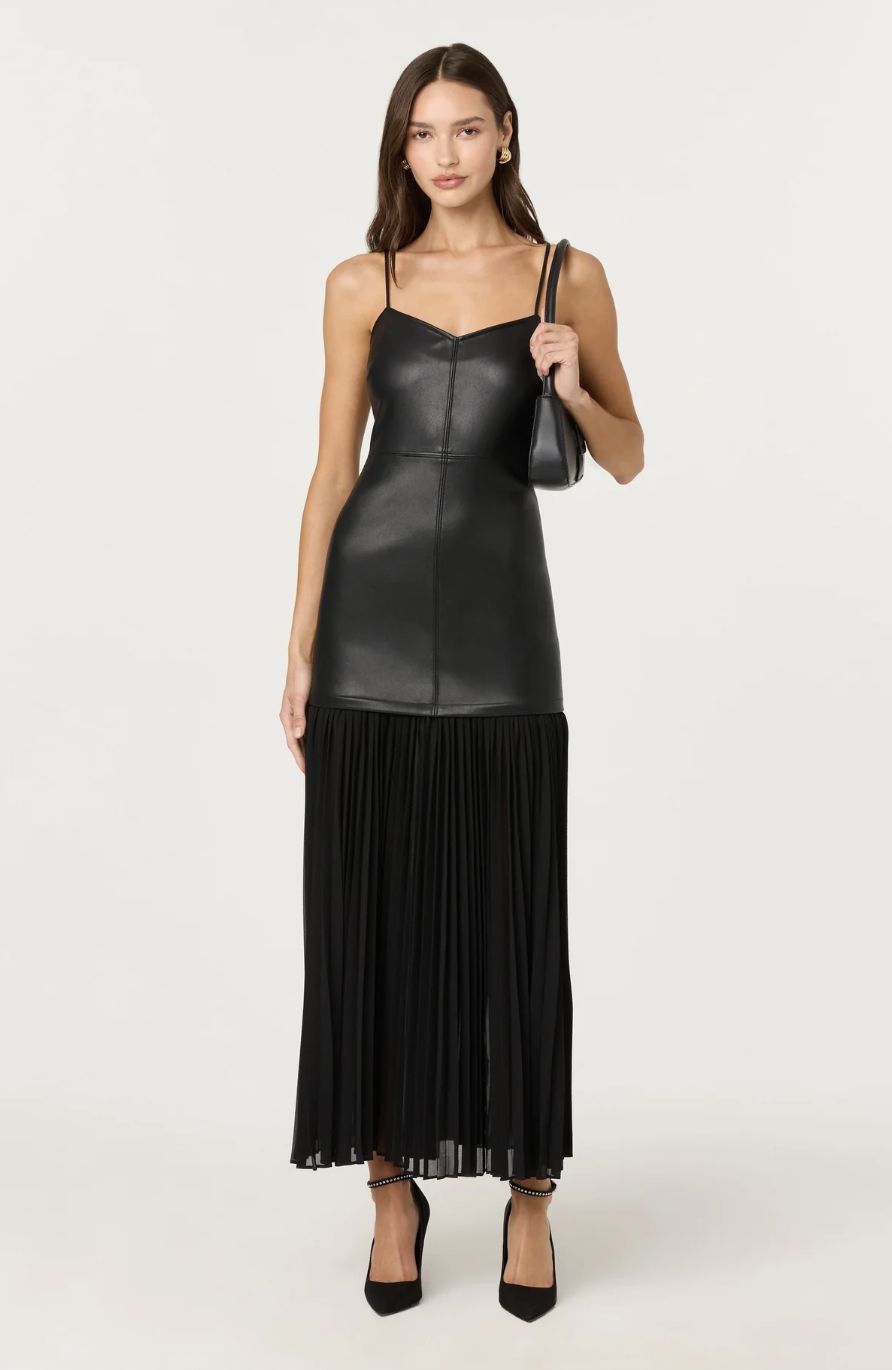 ASTR Lezith Faux Leather Maxi Dress