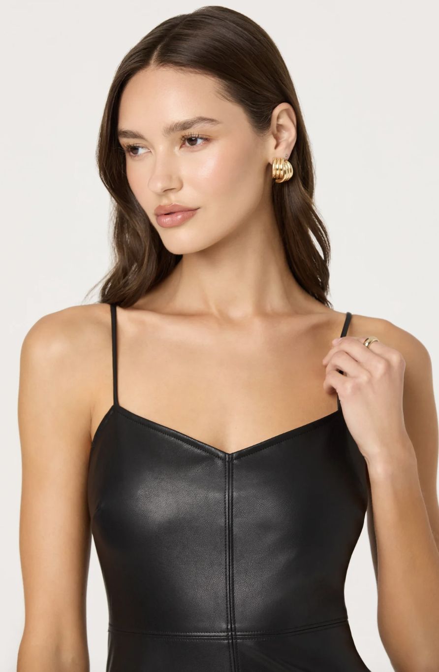 ASTR Lezith Faux Leather Maxi Dress