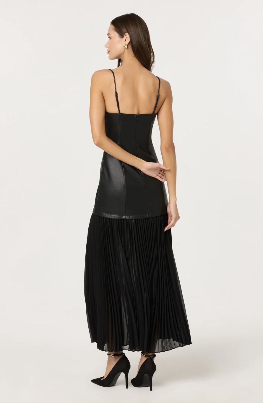 ASTR Lezith Faux Leather Maxi Dress