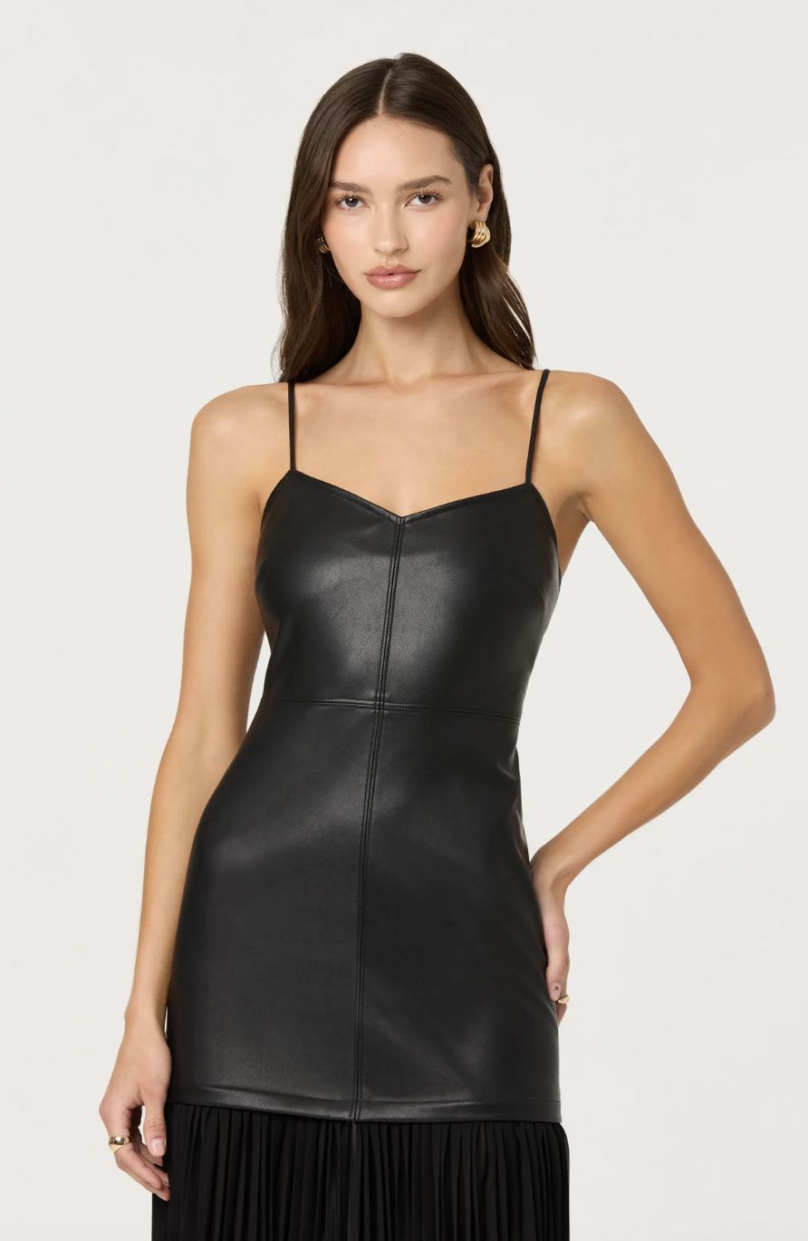 ASTR Lezith Faux Leather Maxi Dress