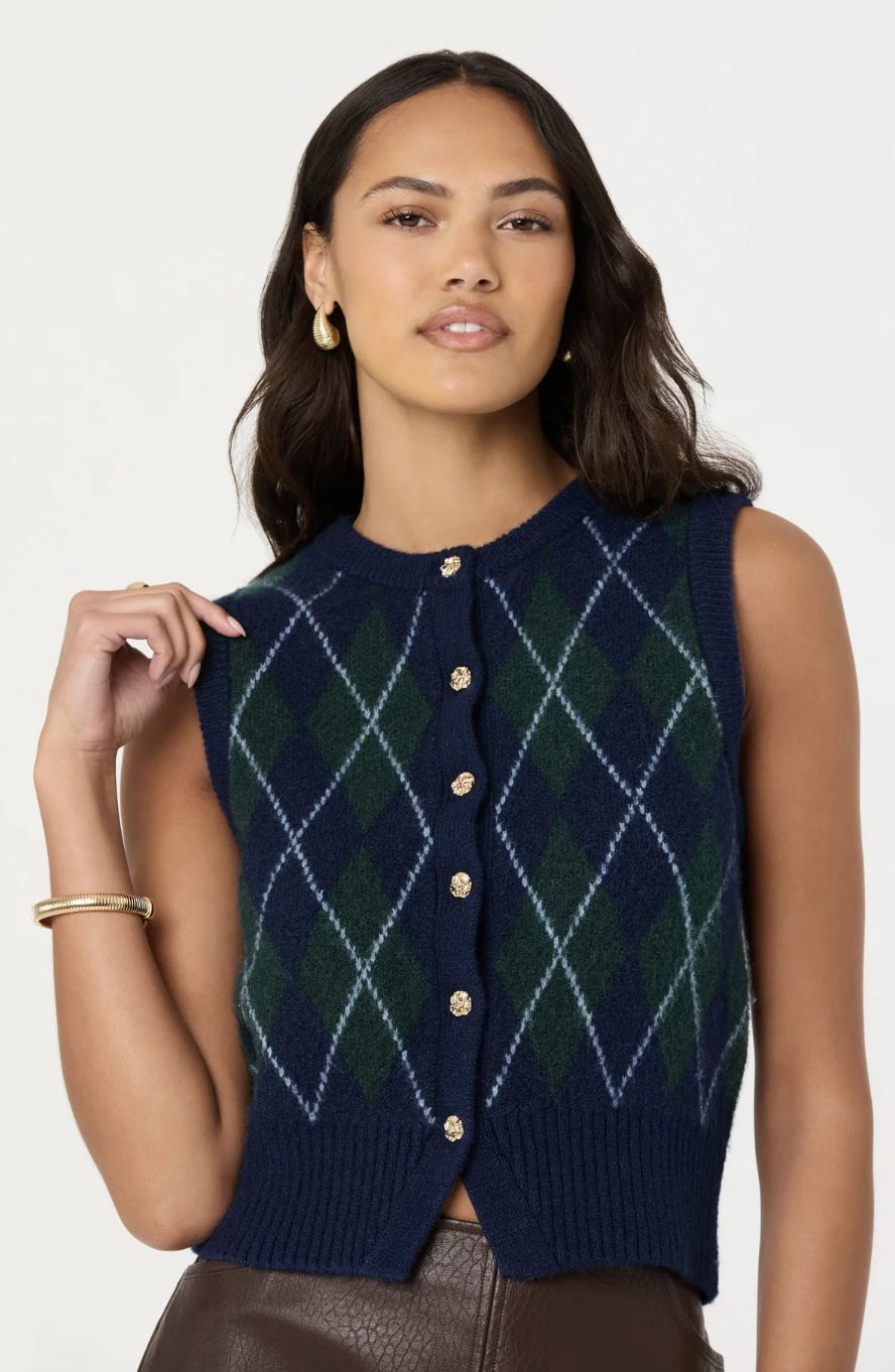 ASTR Abbie Argyle Sweater Vest