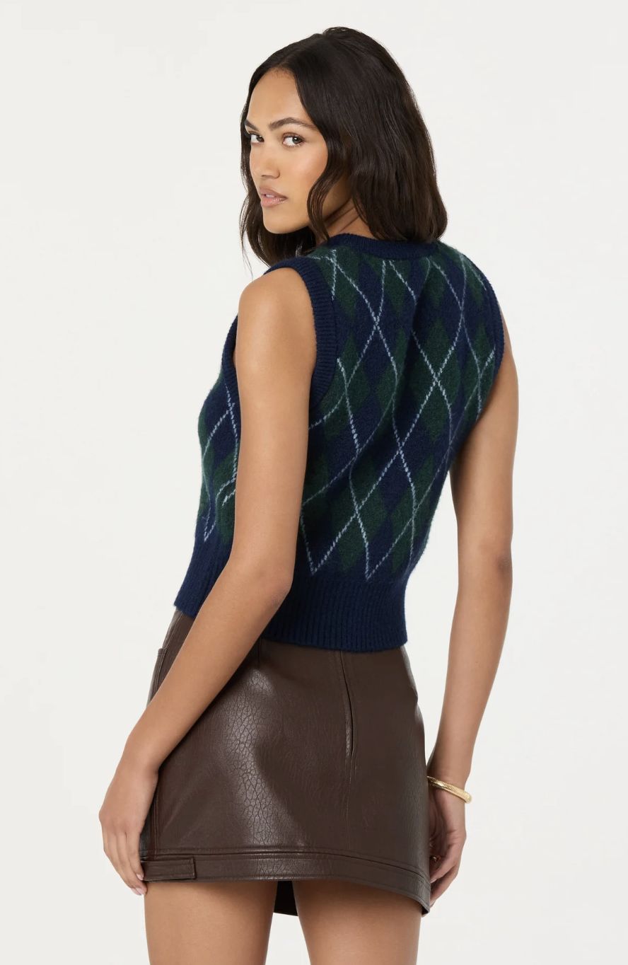 ASTR Abbie Argyle Sweater Vest