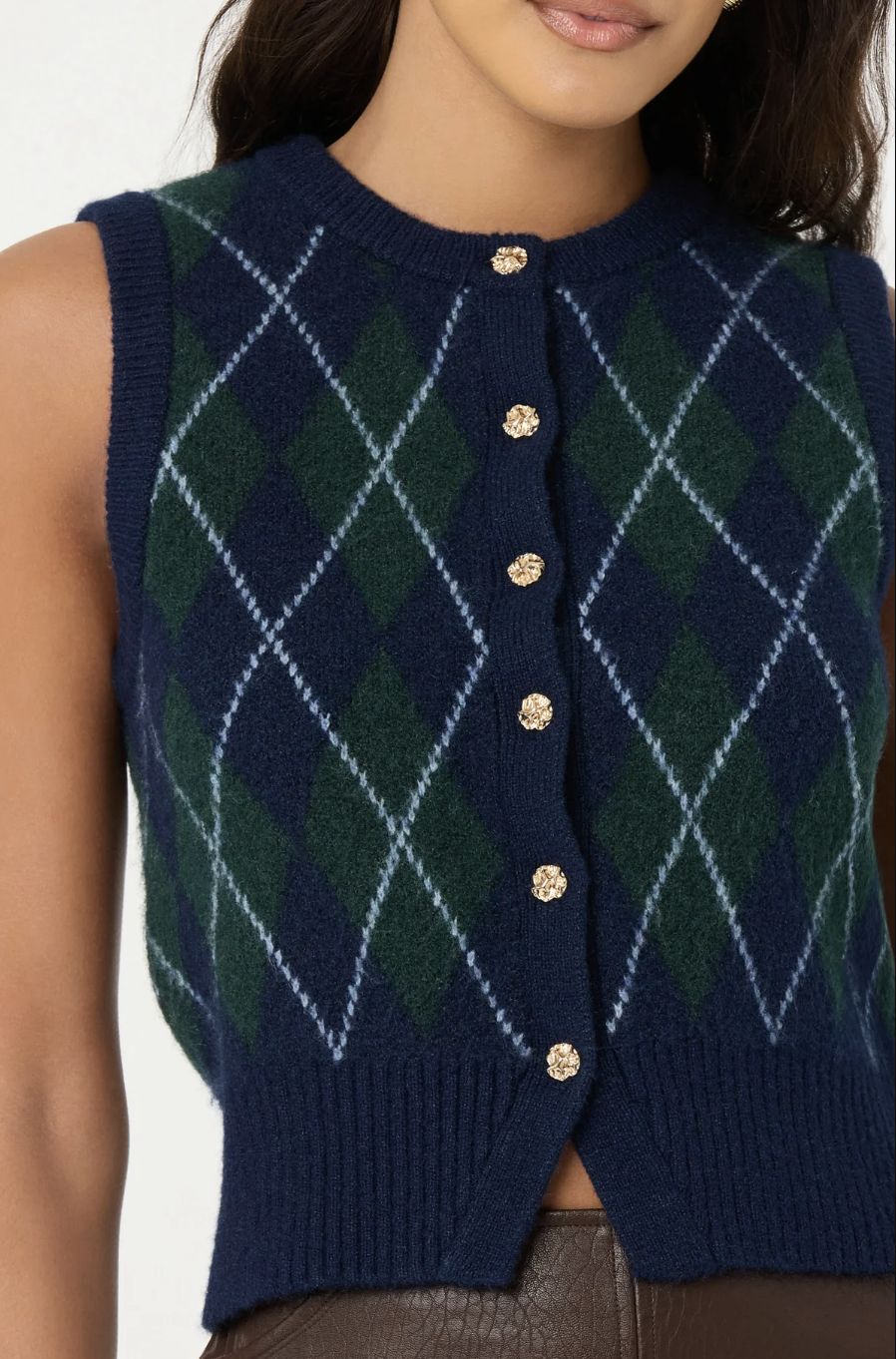 ASTR Abbie Argyle Sweater Vest