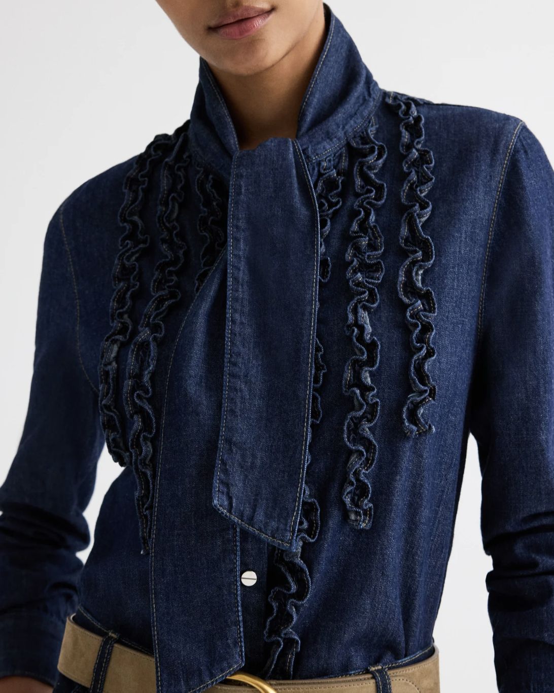 TWP Connor Denim Tuxedo Shirt