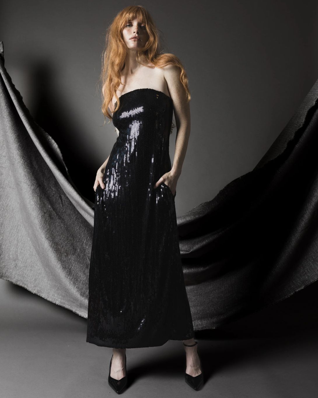 Ripley Rader Black Sequin Perfect Dress