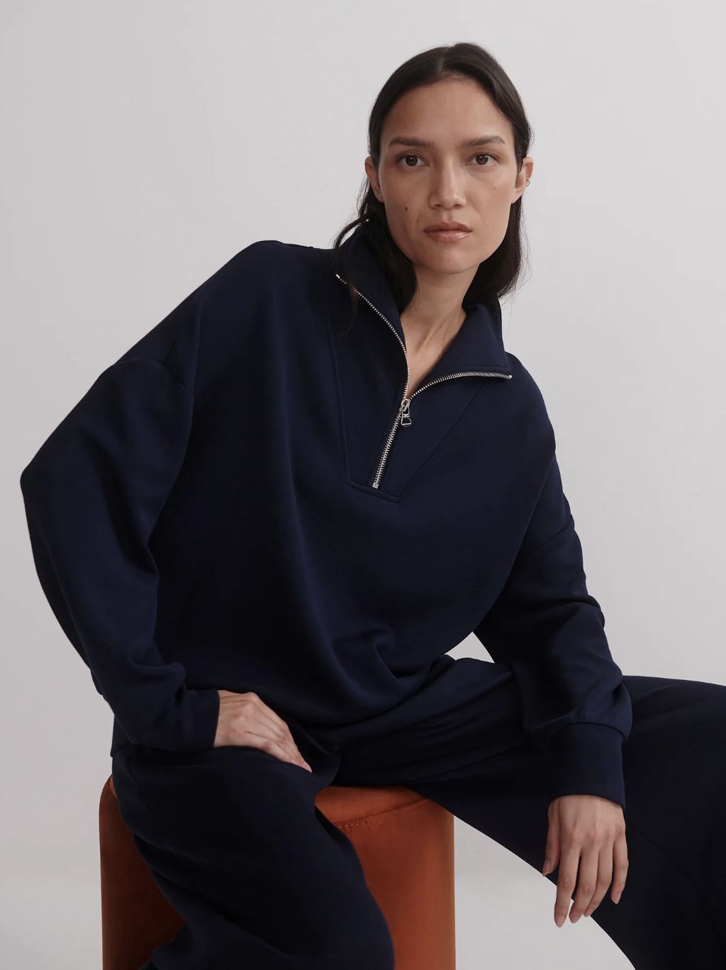 Varley Hawley Half Zip in Navy