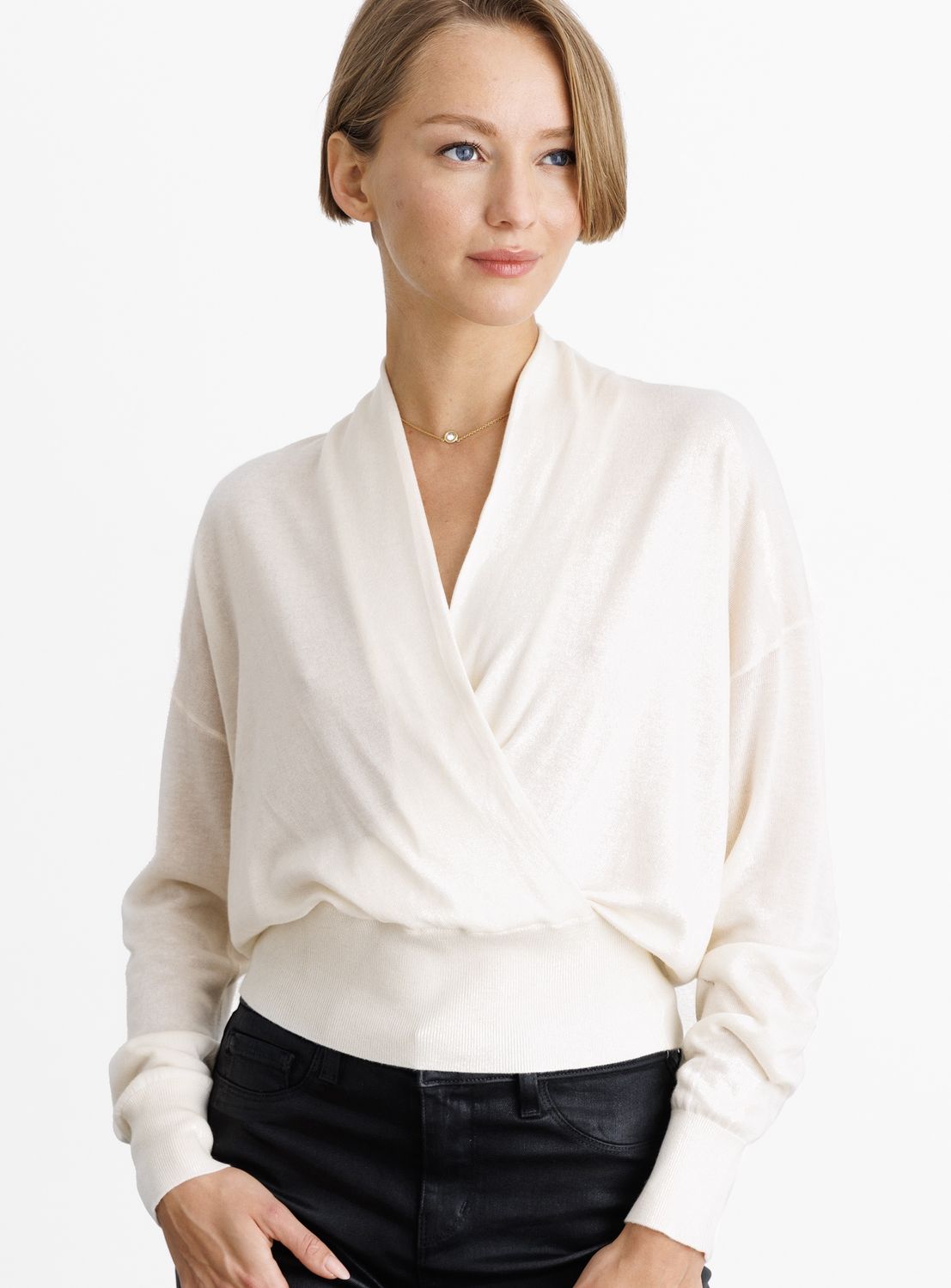 Go Silk Go Surplus Sweater, Color: Chalk, Size: XS