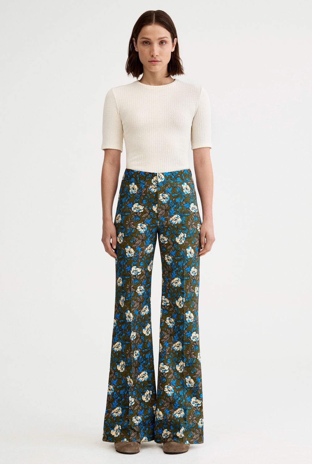 Smythe Classic Pant, Color: Olive Floral, Size: 2