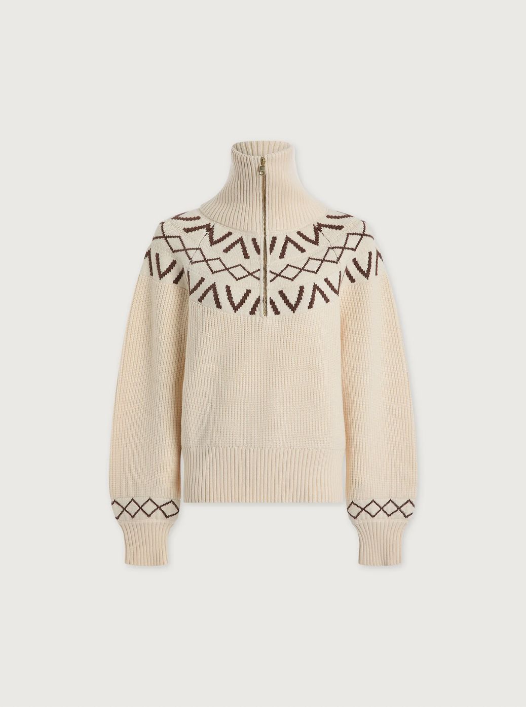 Sigrid Fairisle Half-Zip Knit Sweater