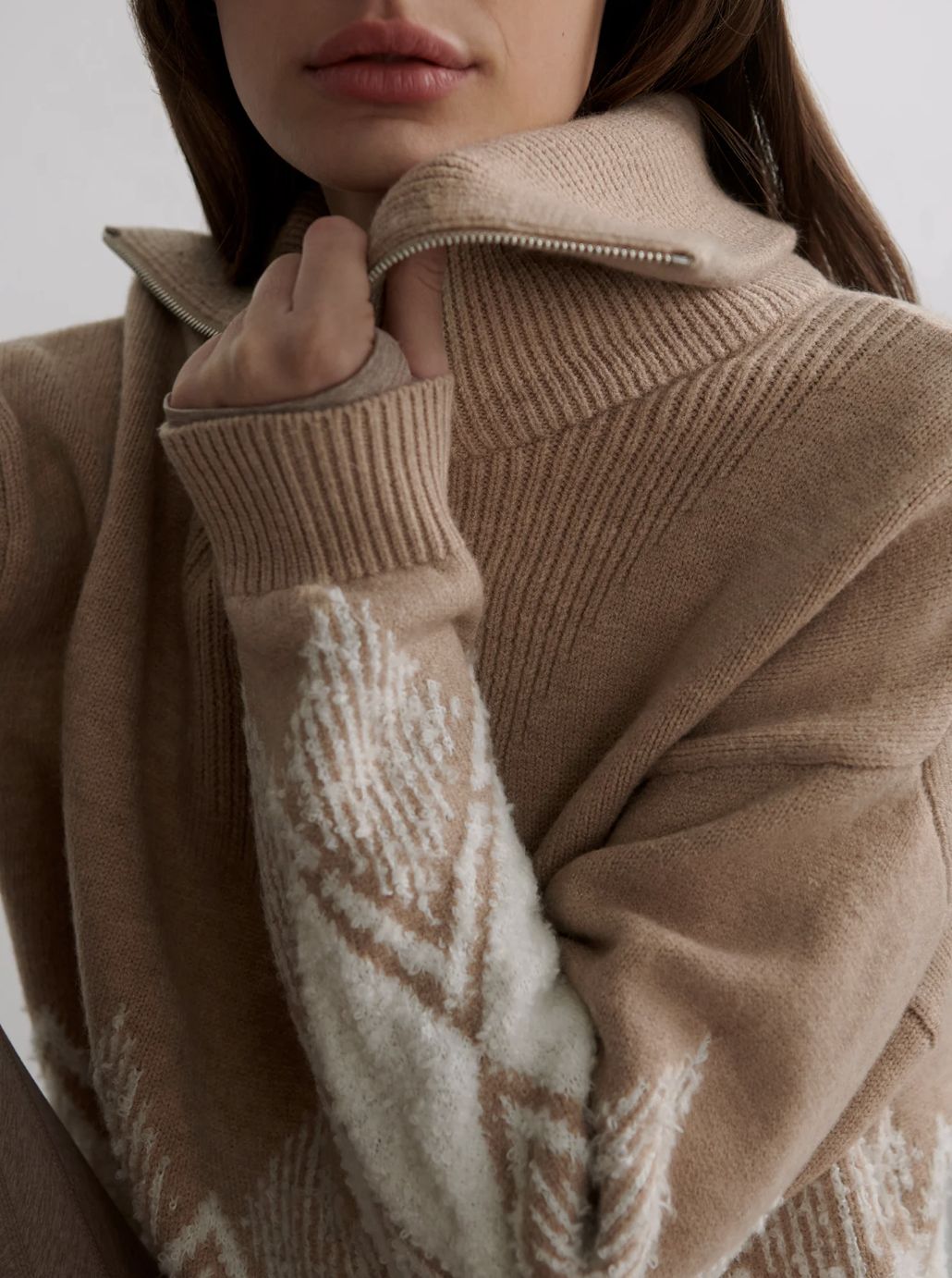 Varley Betty Jacquard Half Zip Knit