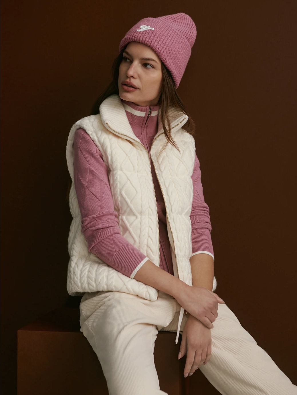 Varley Irina Cable Knit Vest