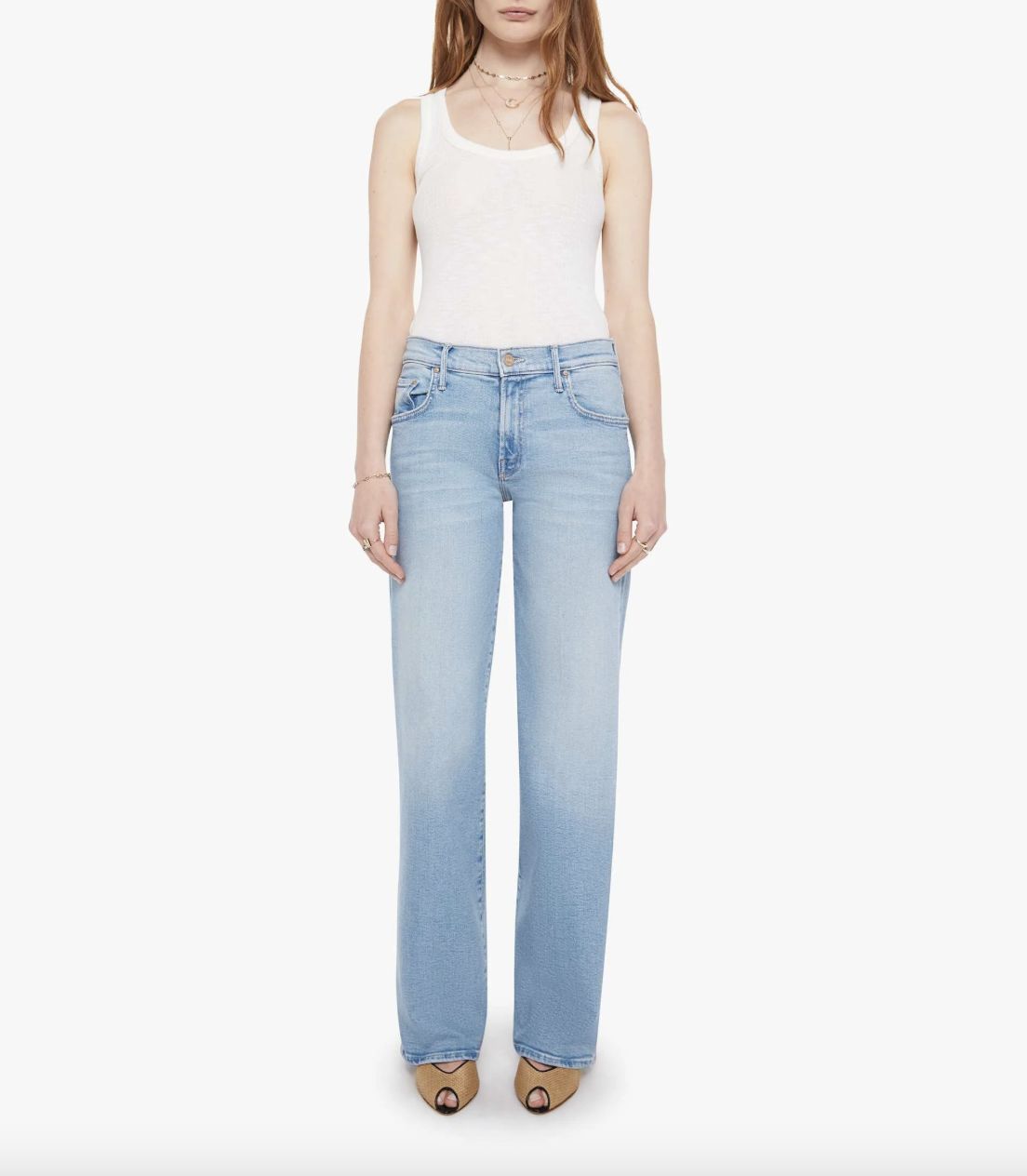 Mother Mid Rise Maven Sneak Jean in Blowing in the Wind