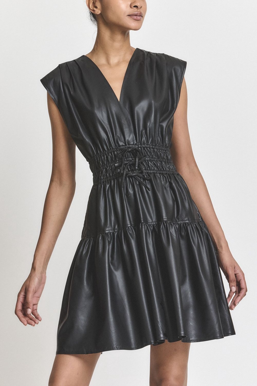 Derek Lam Tora Dress in Faux Leather
