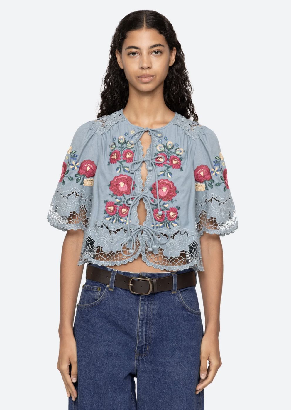 Sea-NY Rosaline Short Sleeve Top