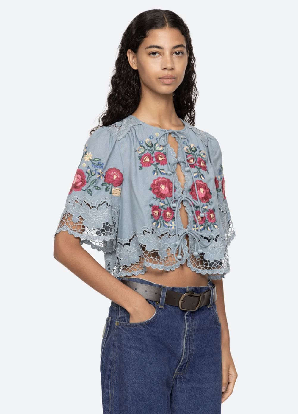 Sea-NY Rosaline Short Sleeve Top