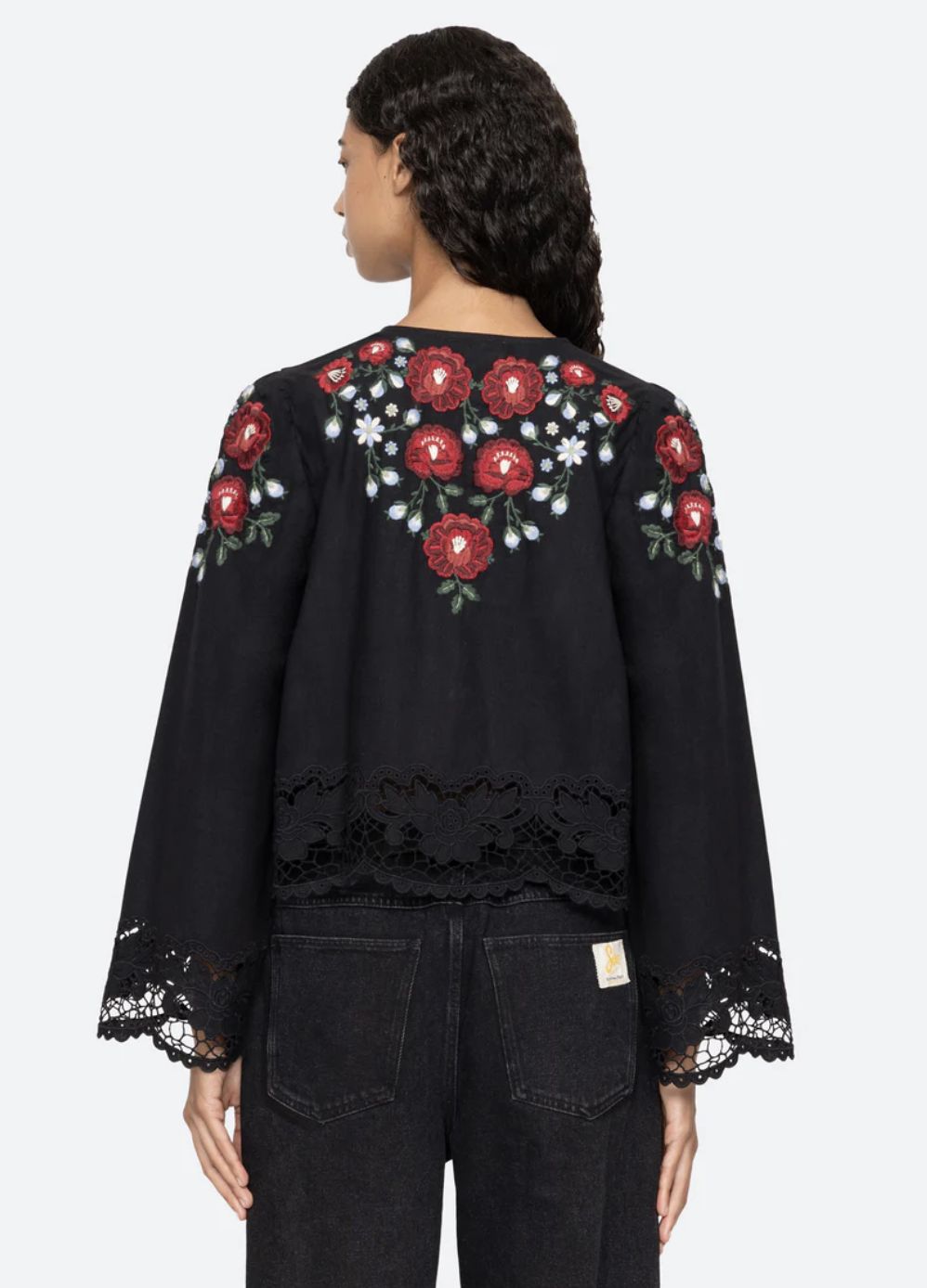 Sea-NY Rosaline Long Sleeve Embroidery Top