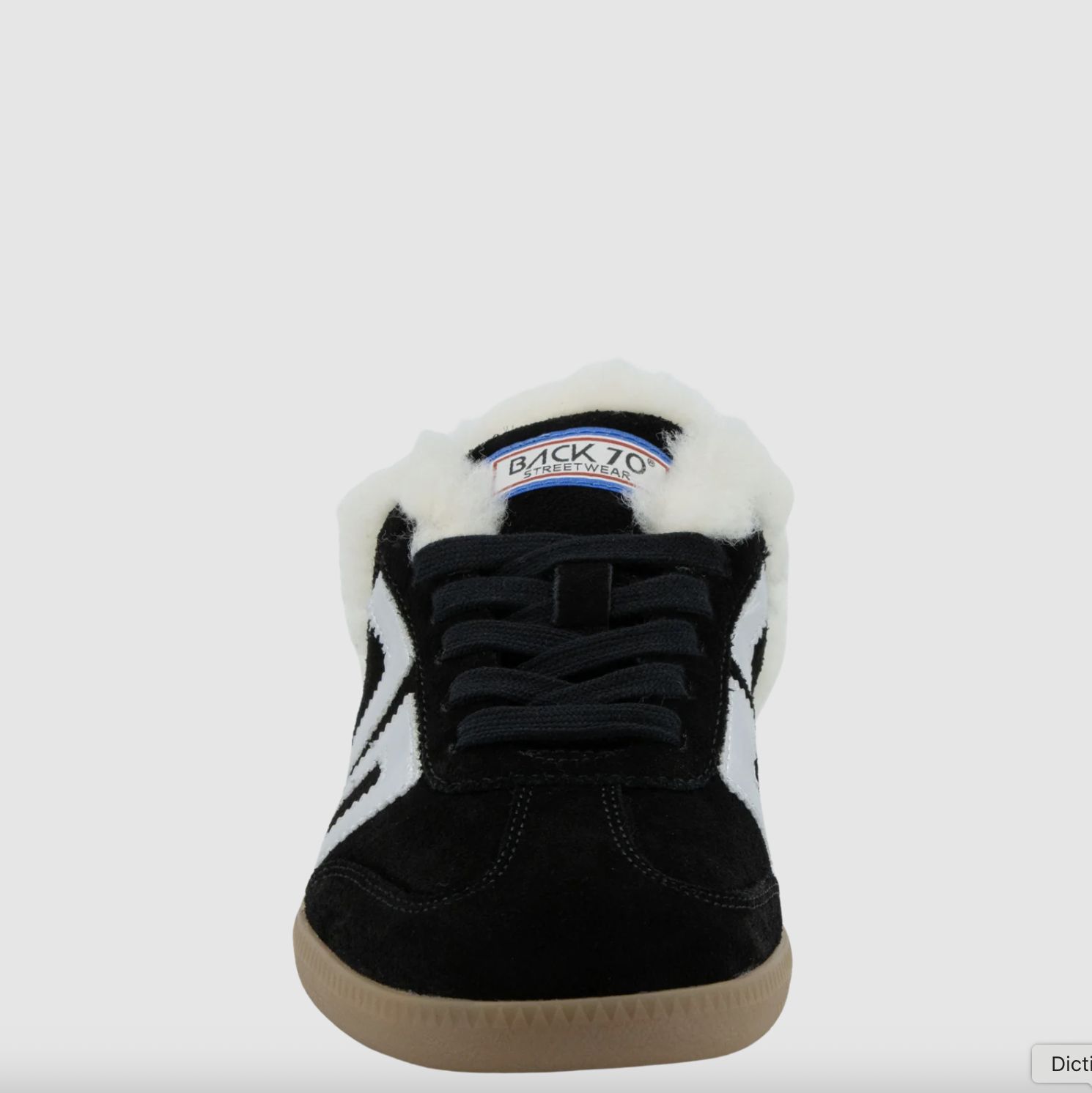 Back 70 Easter Fluff Backless Sneaker in Black Suede