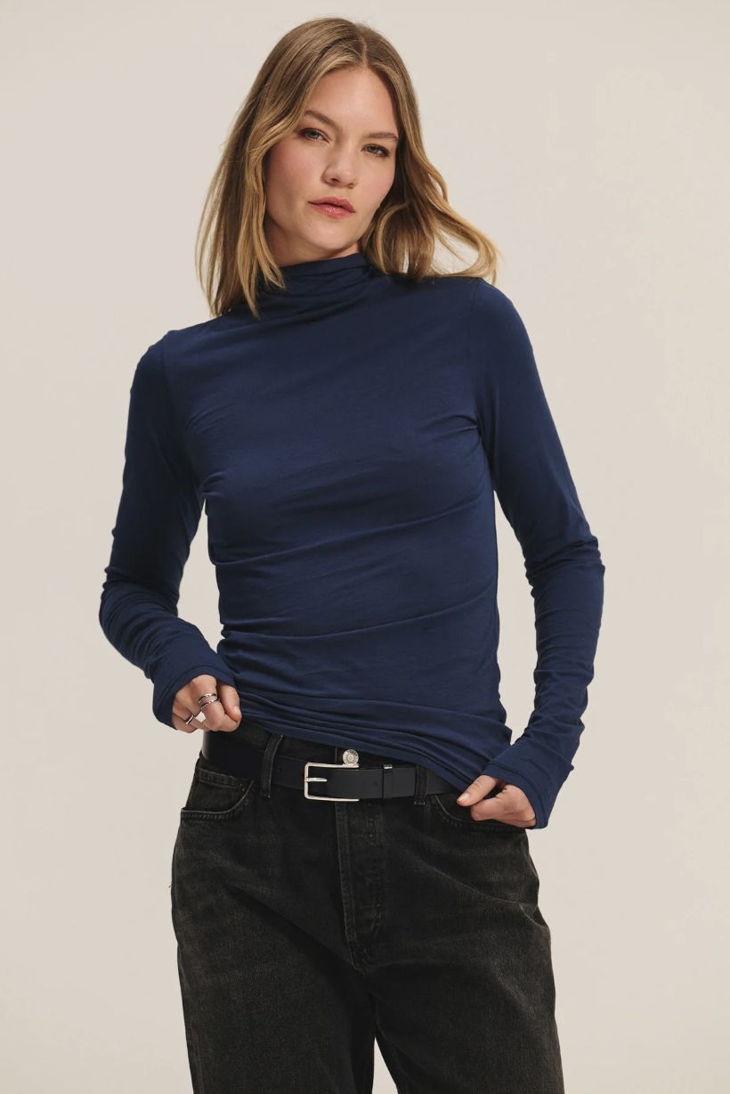 Velvet Talisia Fitted Mock Neck Top