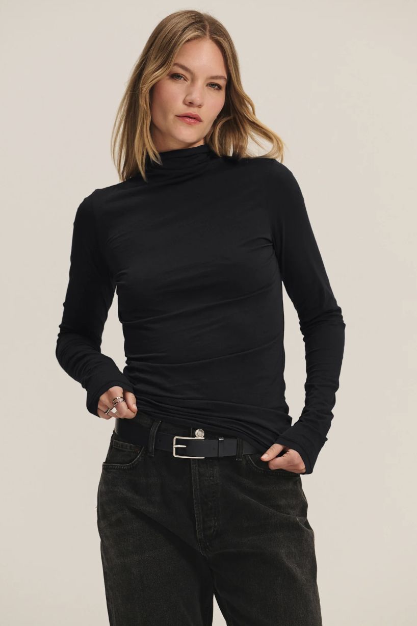 Velvet Talisia Fitted Mock Neck Top