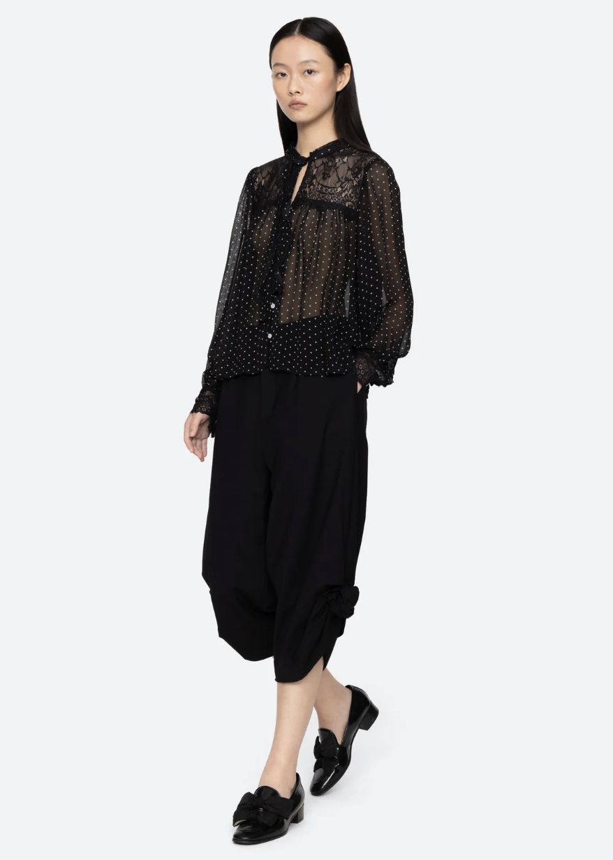 Sea-NY Melody Polka Dot Long Sleeve Top