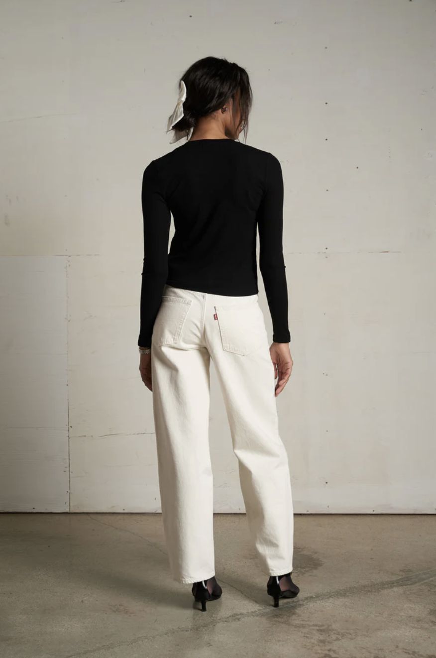 Perfect White Tee Maureen Top in Black