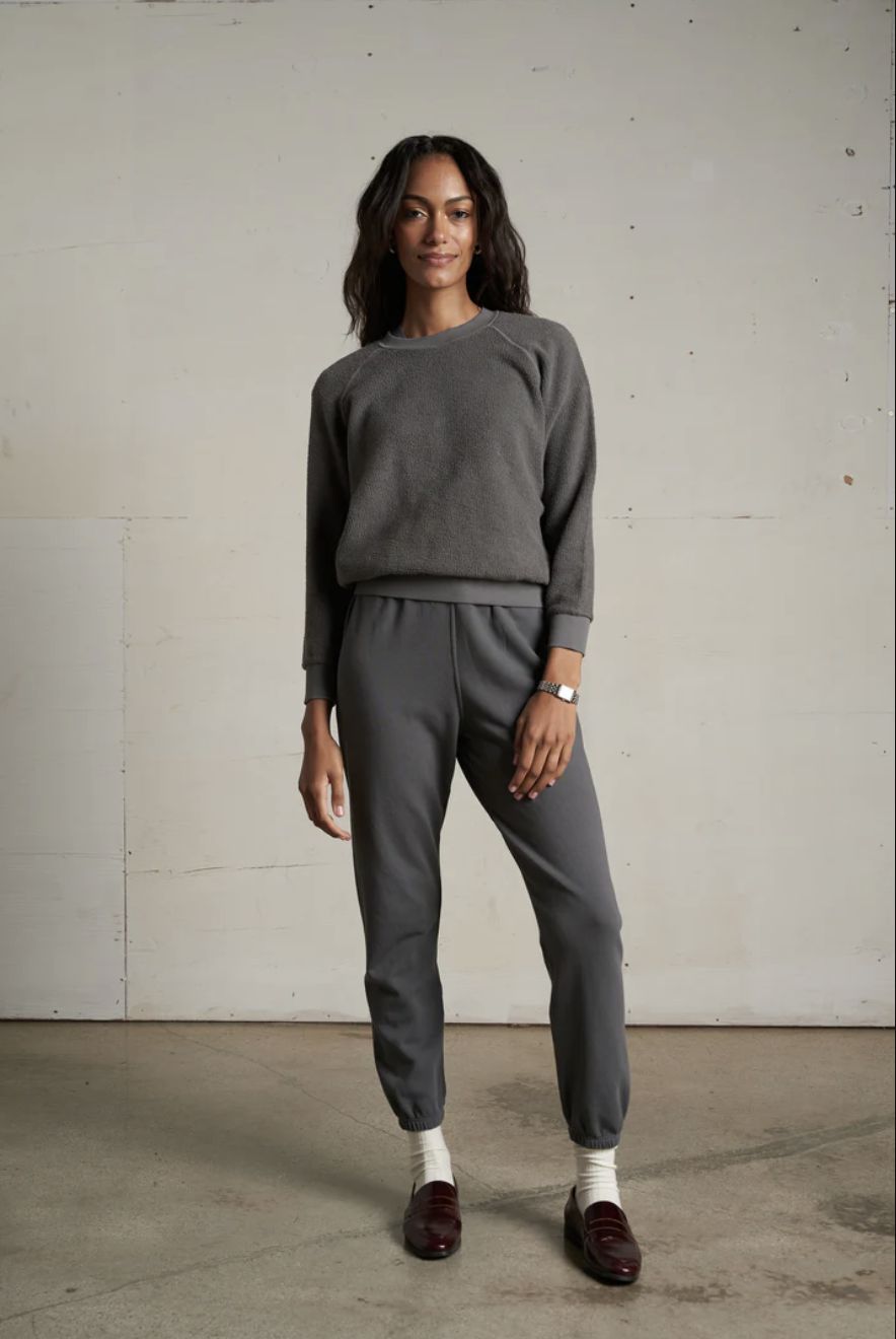 Perfect White Tee Ziggy Sweatshirt in Charcoal