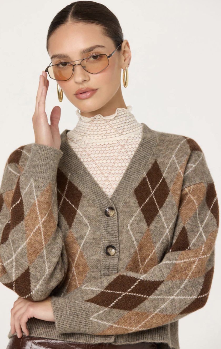 ASTR Ashtyn Argyle Cardigan