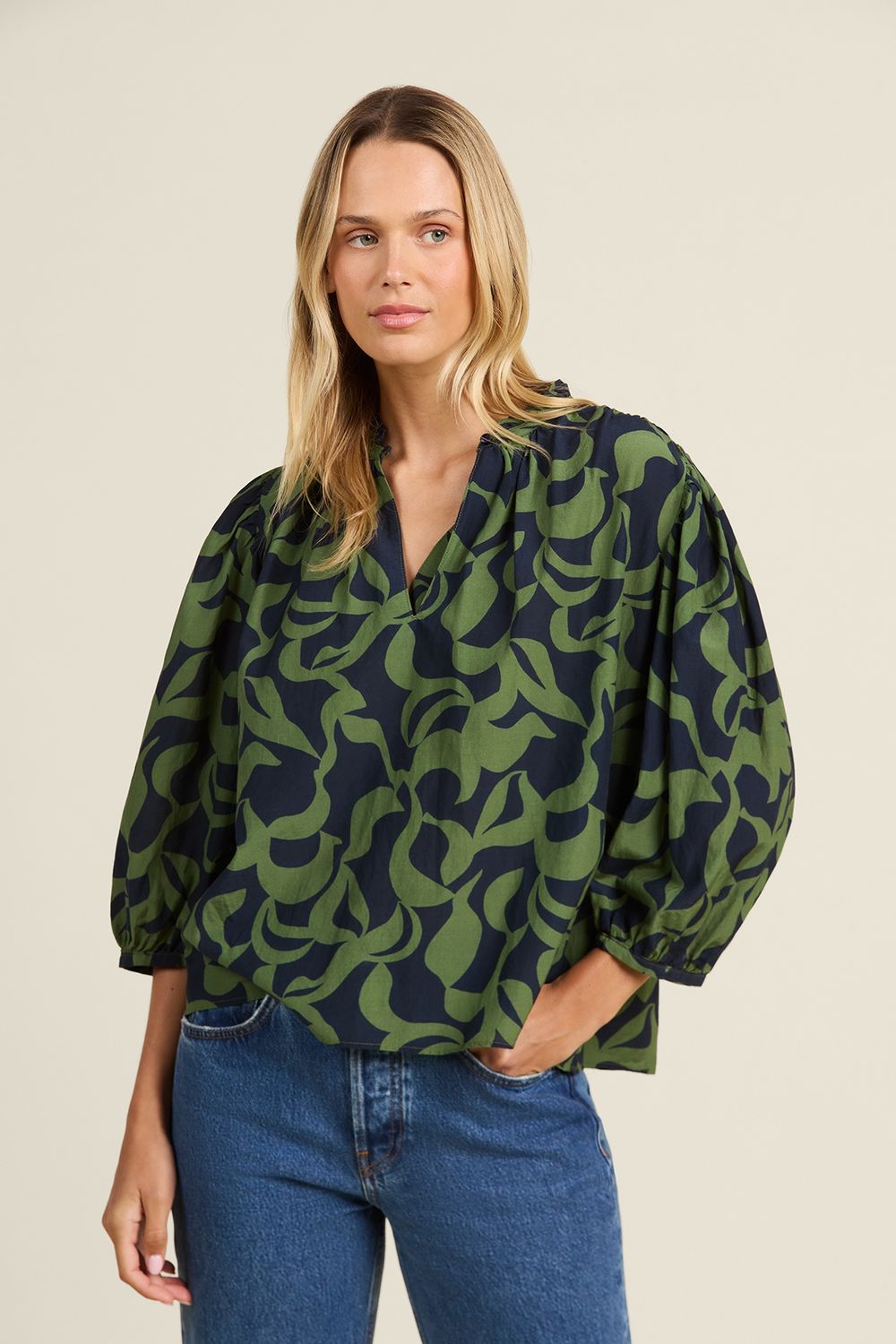 Trovata Orly Blouse in Muted Canopy