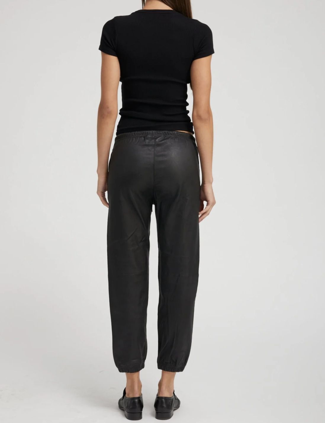 SPRWMN Leather Drawstring Jogger