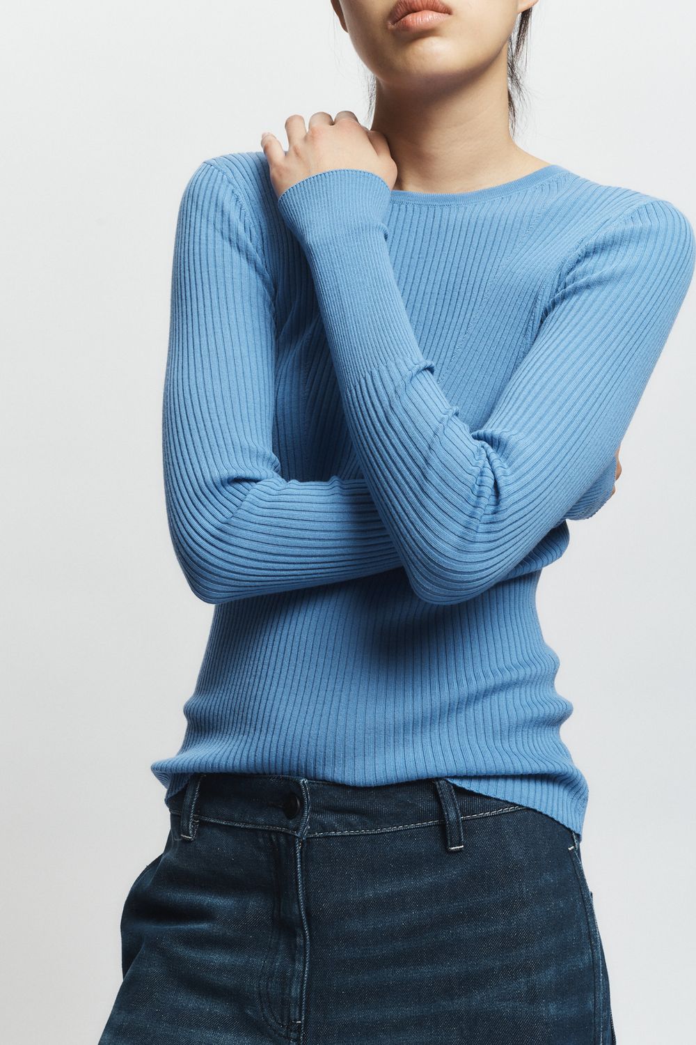 Saint Art Atlas Rib Crew, Color: Wedgewood, Size: XS