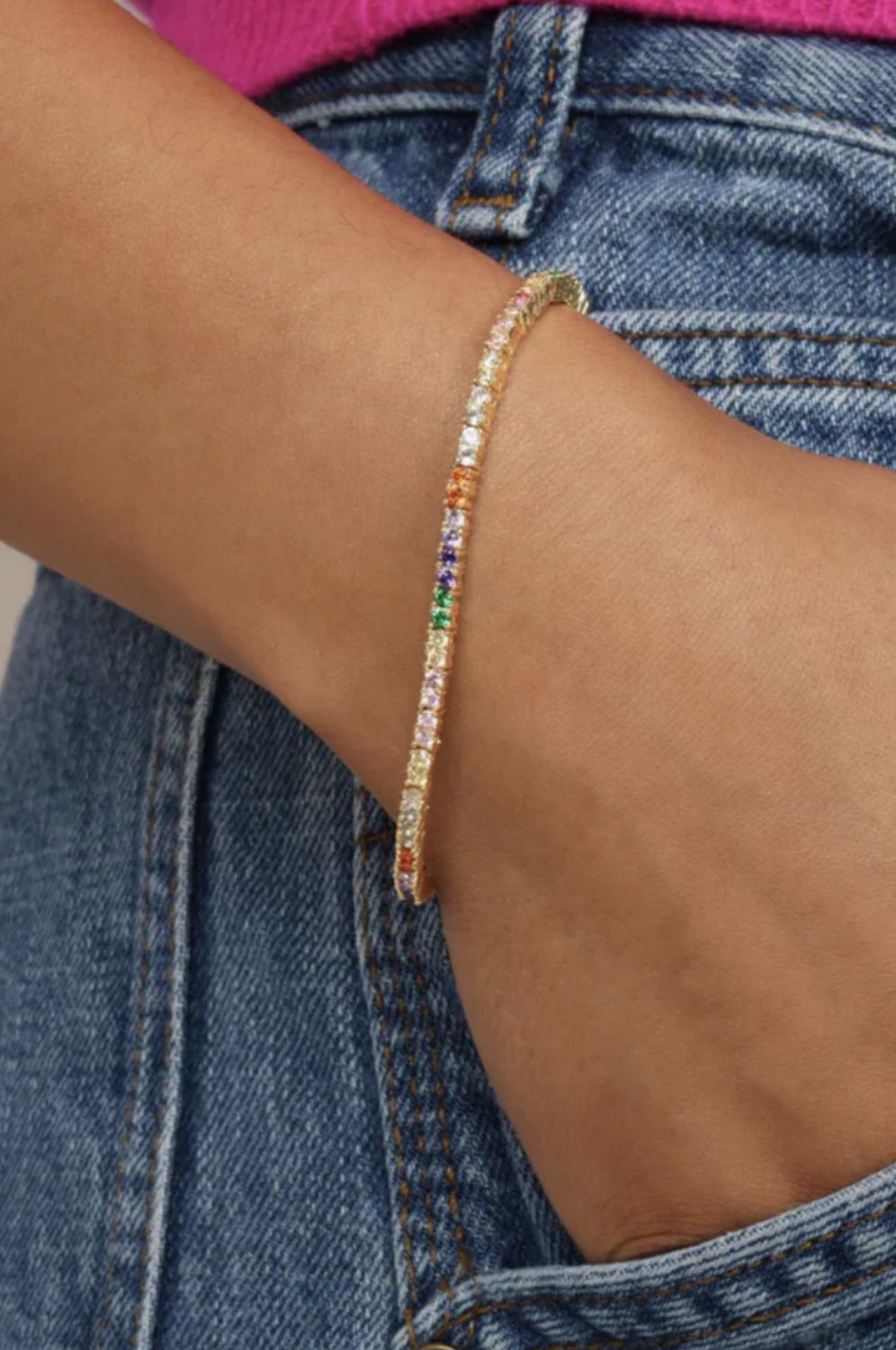 Melinda Maria Rainbow Baby Heiress Tennis Bracelet